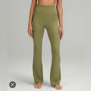 Lululemon green flared leggings